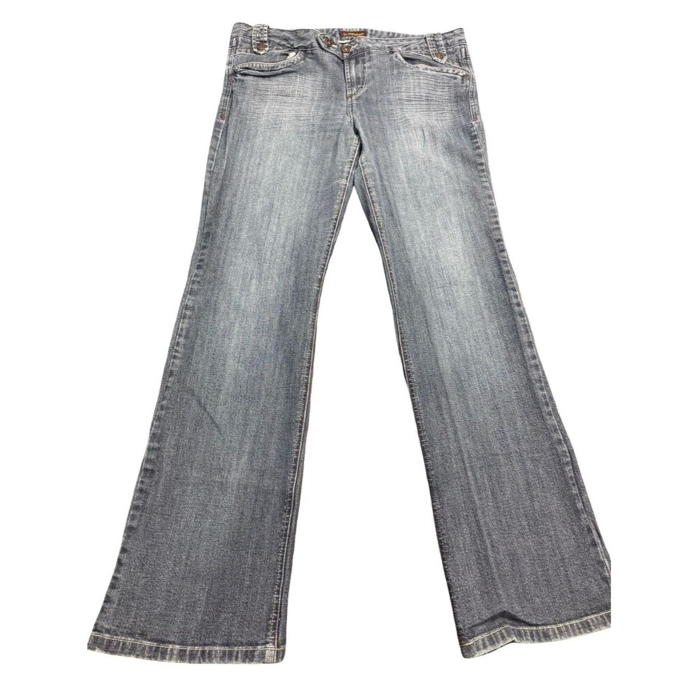 Aeropostale Y2K Gray Flare Jeans Womens 13/14 Vintage Wide Leg Denim
